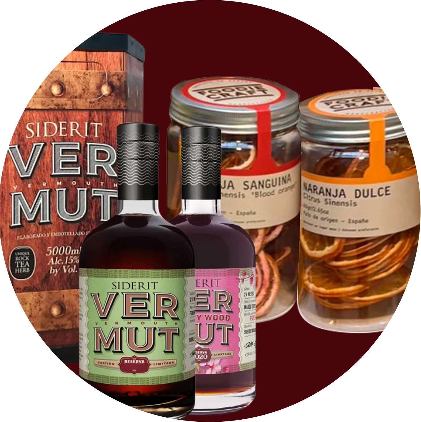 Pack 2 Vermús + 2 botes de naranjas + Vermú 5L